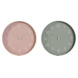 Reloj Pared Scandi DKD Home Decor Rosa Palo Verde Menta 4 x 30 x 30 cm (2 Unidades)