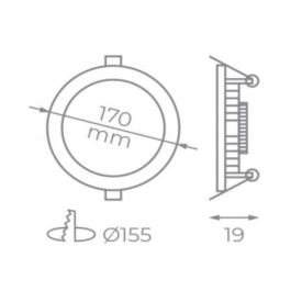 Downlight Iglux LS-102113-FB V2 13 W 1130 lm