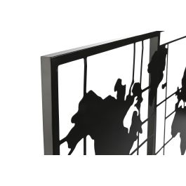 DKD Home Decor Decoracion Pared Loft Negro Metal Set de 3 (2 Unidades) 120 x 65 x 2 cm