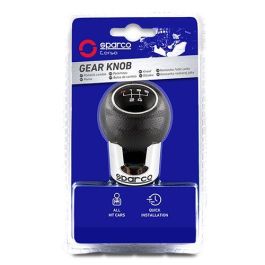 Sparco Pomo Lazio SPC0105CH Cromado-Negro Aluminio y Polipiel Diseño Deportivo