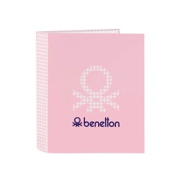 Carpeta de anillas Benetton Vichy Rosa A4 27 x 33 x 6 cm