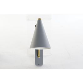 DKD Home Decor Lámpara Aplique Glam Gris Claro Dorado Metal 25 x 29 x 12 cm E27