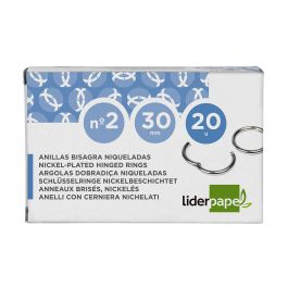 Anilla Bisagra Liderpapel Niquelada N.2 Diametro 30 mm Caja De 20 Unidades