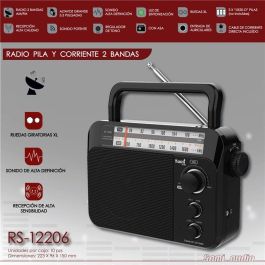 SAMI Radio AC/DC 2 Bandas, XL con Ruedas, Alta Recepción y Funciona a Pilas