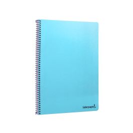 Cuaderno Espiral Liderpapel Folio Smart Tapa Blanda 80H 60 gr Cuadro 4 mm Con Margen Color Celeste 10 unidades