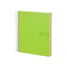 Cuaderno Espiral Liderpapel A5 Micro Crafty Tapa Forrada 120H 90 gr Cuadro 5 mm 5 Bandas6 Taladros Color Verde