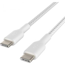 Belkin CAB004BT1MWH2PK Cable USB-C a USB-C 2.0 Trenzado 1m Blanco Doble Pack