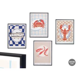 Giftdecor Cuadro Mar Surtido 4 30x40 cm Canvas con Marco Negro, Azul/Beige/Naranja (8 Unidades) Precio: 57.49999981. SKU: B17EEPJBAQ