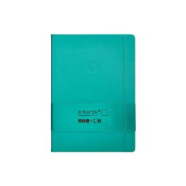 Cuaderno Con Gomilla Antartik Notes Tapa Dura A4 Hojas Lisas Turquesa 100 Hojas 80 gr Fsc