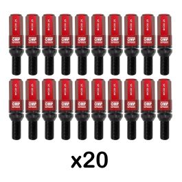 Omp Juego De 20 Tornillos Con Protector Rojo M12x1.25 Llave 17-19 Largo 28 mm Aluminio DIN 12.9 OMPS09971206
