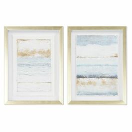 Cuadro Glam DKD Home Decor Azul Dorado 2.5 x 40 x 30 cm (2 Unidades) Precio: 15.59000058. SKU: B1BPRE34TL