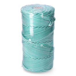 Cordón trenzado polipropileno verde / blanco, calibre 5 mm x 200 m Cordón trenzado polipropileno verde / blanco, calibre 5 mm x 200 m