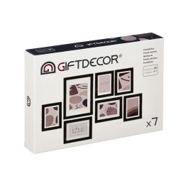 Set 7 Portafotos Mural Giftdecor Negro 35x25x6 cm - Madera Eucalipto (6 Unidades)
