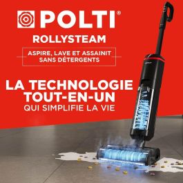 Polti RollySteam WD40C POL8007411013942 - Aspiradora Mopa a Vapor Inalámbrica 14000 Pa, 35 min, 0.6 L, Negro