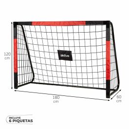 Portería de Fútbol Aktive 180 X 12 X 60 CM Negro Rojo