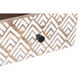 DKD Home Decor Mesa Centro Boho Natural Blanco 120 x 60 x 45 cm