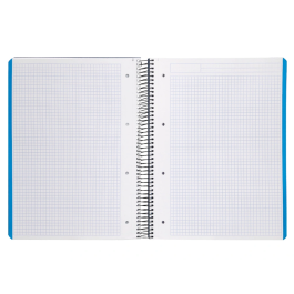 Liderpapel Cuaderno Espiral A4 Micro Wonder Tapa Plástico 120 Hojas 90gr Cuadro 5mm Banda 4 Taladros Color Azul Marino