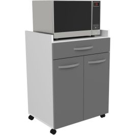 Carro OSLO 60 cm - 1 cajón y 1 puerta - L 60 x P 44 x H 81 cm - Color gris brillo - EKIPA Carro OSLO 60 cm - 1 cajón y 1 puerta - L 60 x P 44 x H 81 cm - Color gris brillo - EKIPA