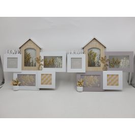 DKD Home Decor Marco Multifoto Urban Colección Nice Day con Acabado Natural en MDF y Cristal Marrón Blanco 39x46x3 cm - Pack 2 Unidades Precio: 31.31964. SKU: B143BHAL3J