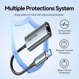 Vention CFQHB Adaptador USB/USB-C a RJ45 Gigabit Ethernet 1000Mbps Gris, Carcasa de Aleación de Aluminio