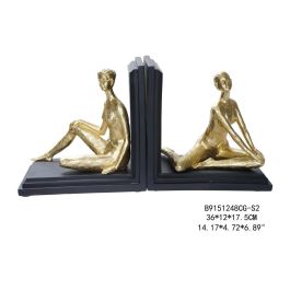 Sujetalibros Moderno DKD Home Decor Dorado Negro 12 x 17 x 17.5 cm Set de 2 Precio: 23.50000048. SKU: S3019700
