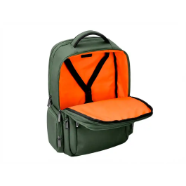 Antartik Mochila Volt Verde Militar, 5 Compartimentos, 23L, 450x180x330 mm, Interior Naranja, Repelente al Agua