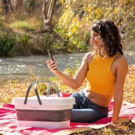 Cesta de Picnic Plegable con Tapa-Mesa Pickning InnovaGoods Cesta de Picnic Plegable con Tapa-Mesa Pickning InnovaGoods