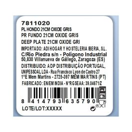 Plato Hondo Porcelana Oxide Ariane 21 cm (6 Unidades)