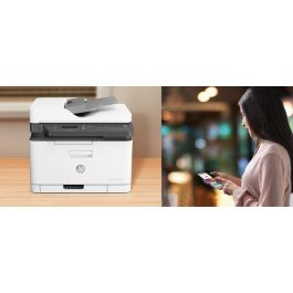 HP Color Laser MFP 179fnw - Impresora Multifunción Láser Color WiFi con ADF, Fax, AirPrint - Velocidad hasta 18 ppm, Resolución 600x600 ppp
