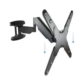 TooQ LP2355TN-B Soporte de Pared Articulado para TV 23-55" hasta 30kg VESA 75x75-400x400 con Pistón Gas y Cableado Negro