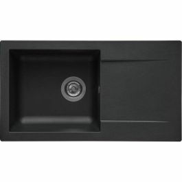 Stradour EINNA SMC - 06 Fregadero Incorporado 1 Tazón Paillete Negro 78x43.5 cm Vaciado Manual con Sifón