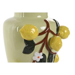 DKD Home Decor Jarrón Shabby Verde Amarillo 19 x 30 x 20 cm (2 Unidades) Cerámica Limones