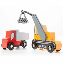 Molto Camiones de Construcción de Madera, Set de 7 Piezas, Juguete Infantil, Edad Mínima 1 Año