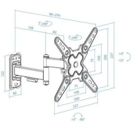Soporte de Pared Extensible/ Giratorio/ Inclinable TooQ LP1344TN-B para TV de 13-43"/ hasta 20kg Soporte de Pared Extensible/ Giratorio/ Inclinable TooQ LP1344TN-B para TV de 13-43"/ hasta 20kg