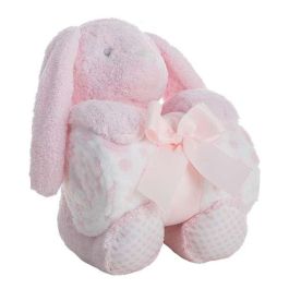 Peluche conejo rosa 28 cm con manta coralina 100x75 cm en caja Precio: 14.88999985. SKU: S2426161