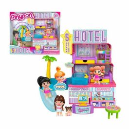 Hotel 5 estrellas pinypon con diferentes estancias y piscina infinita para la diversión, incluye 2 figuras y muchos accesorios