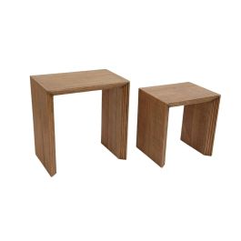 Set de mesas Romimex Natural Madera de pino 2 Piezas