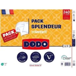 Dodo Pack Edredón Blanco 220 x 240 cm + 2 Almohadas 60 x 60 cm Relleno 100% Poliéster FCS 300 g/m²