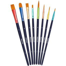 Pelikan PI8/PB Juego de pinceles sintéticos, surtido de 8 piezas para escolares, con mango de madera FSC