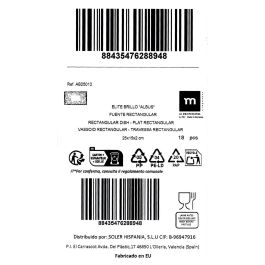 La Mediterranea Fuente Rectangular Albus Elite Brillo 25 x 15 cm (18 Unidades)