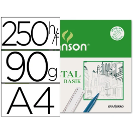 Canson Caja Láminas Vegetal Basik 250 Hojas 90 gr 21x29,7 cm Precio: 37.50000056. SKU: B1KK4WMBCT