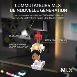 Corsair COR0840006678908 Teclado Gaming Inalámbrico RGB K70 Core TKL con Interruptores MLX Red v2