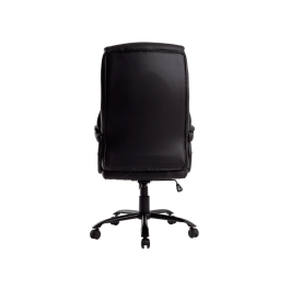 Q-connect Silla de Dirección Profesional, Respaldo Alto, Similpiel, Negro, Base Metálica, Ruedas Premium, Altura Max 1260 mm