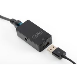 Digitus USB2.0 > CAT5/5e/6 Extender 50m - Alargador USB 2.0 hasta 50m por Cable de Red Cat5/5e/6 Plug and Play Negro