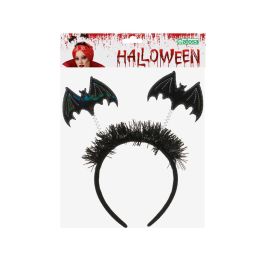 Diadema Halloween Murciélagos Negros Saltarines Brillantes para Disfraz