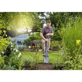 Gardena Pala de metal NatureLine ergonómica con cabeza puntiaguda para drenaje, forma de D, Acero, Negro