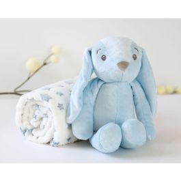 Conejo De Peluche Azul Con Mantita De Estrellas Precio: 16.50000044. SKU: B1H3GAKKBH