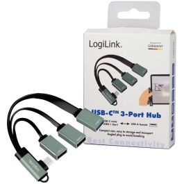 LogiLink UA0361 Hub USB 3.2 Gen 1 Type-C, 2xUSB 2.0, 1xUSB 3.2 Gen 1 Type-A, 3 Puertos, Plata