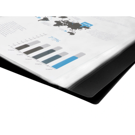 Liderpapel Carpeta Escaparate 30 Fundas PVC Folio Negro