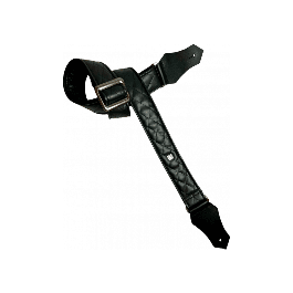 GETM Correa Guitarra/Bajo Caracas Black, Polipiel y Nailon, Ajustable hasta 165 cm, Color Negro